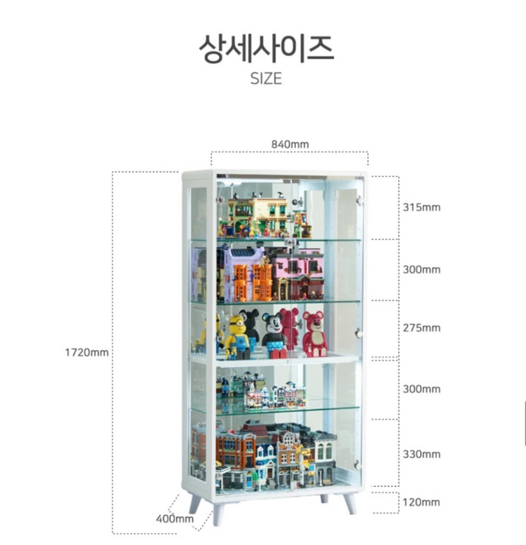퍼니처스마트 5칸 에버딘840 화이트 포켓몬 스케일월드 피규어 레진 장식장 판매 이미지