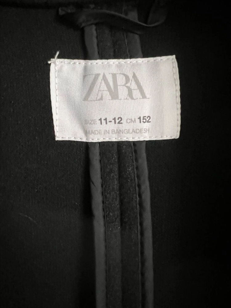 ZARA 완전 깔끔한 블랙 클래식 기본핏 코트 11-12세 이미지