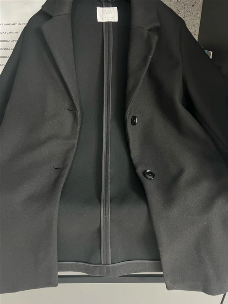 ZARA 완전 깔끔한 블랙 클래식 기본핏 코트 11-12세 이미지