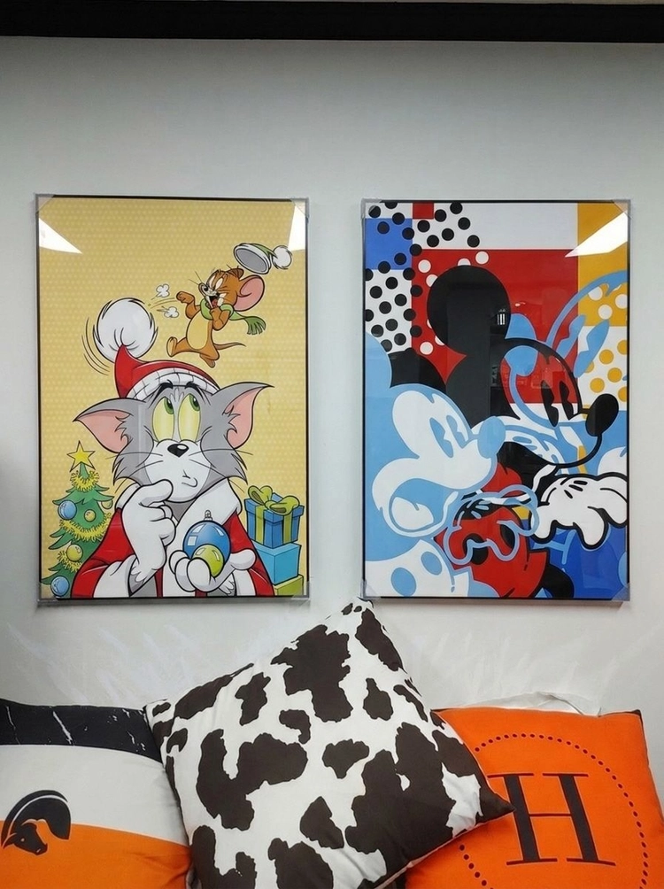 그림 액자 팝아트 인테리어소품 톰과제리 마우스액자 대형그림액자 거실인테리어 아트포스터 캔버스액자 팝아트액자 이미지