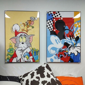 그림 액자 팝아트 인테리어소품 톰과제리 마우스액자 대형그림액자 거실인테리어 아트포스터 캔버스액자 팝아트액자 이미지