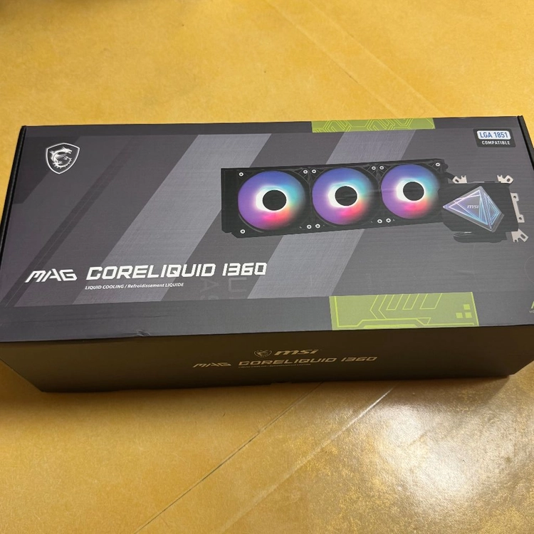 MSI MAG 코어리퀴드 I360 블랙 쿨러 테스트 사용 판매 이미지