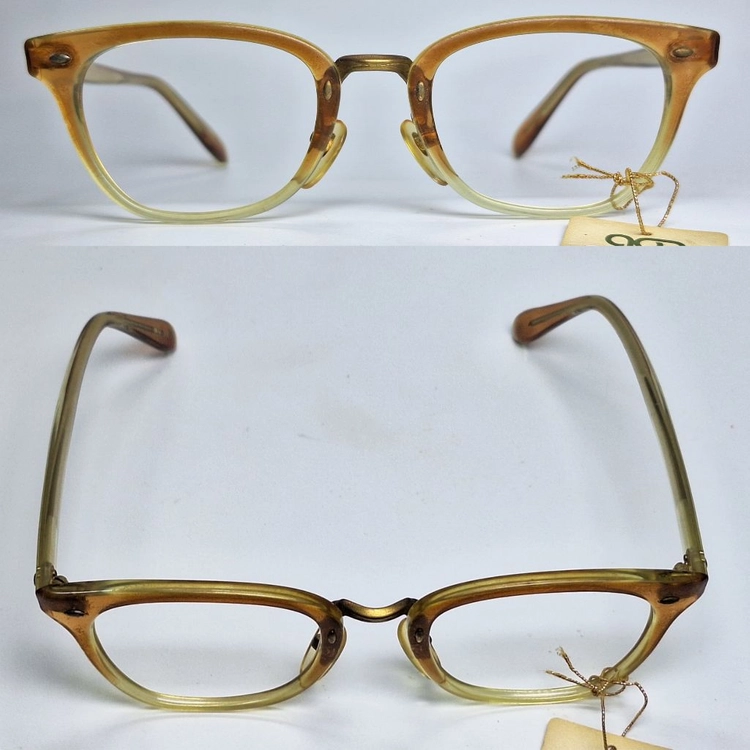 AG FRAME NO.22 안경테 리벳 뿔테 아세테이트 일본 빈티지 데드스톡 아메카지 레트로 클래식 앤틱 복고 수입 이미지
