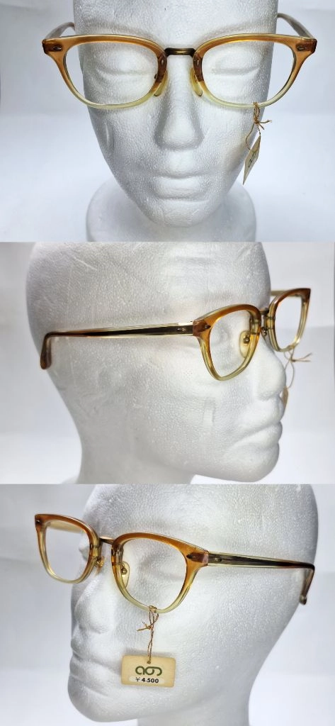 AG FRAME NO.22 안경테 리벳 뿔테 아세테이트 일본 빈티지 데드스톡 아메카지 레트로 클래식 앤틱 복고 수입 이미지