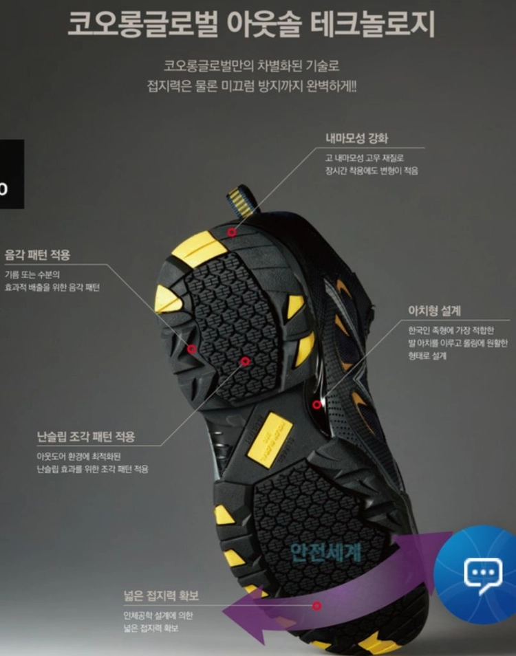 ks-604D 코오롱 안전화 260 새제품 생활방수 메쉬 미끄럼방지 이미지