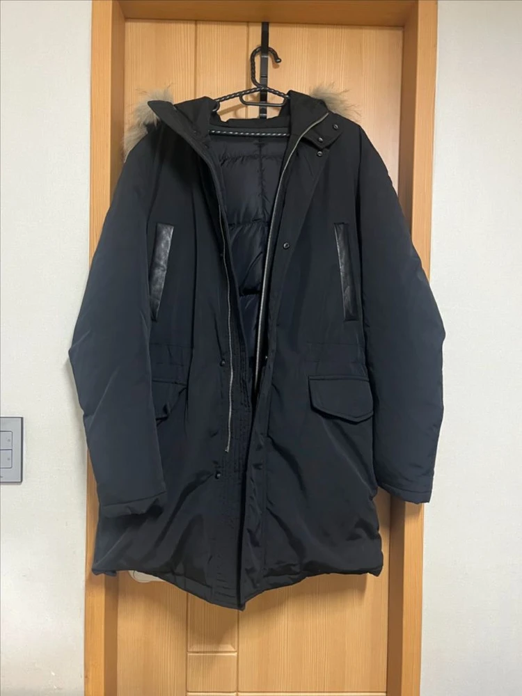 한섬 시스템옴므 패딩 다운 100 L 점퍼 가죽 롱패딩 남성 시스템 자켓 타임옴므 솔리드옴므 가죽 모피 이미지
