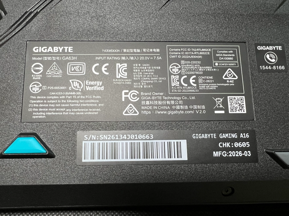 기가바이트 게이밍 A16 라이젠 7 260 RTX 5070 DDR5 32G + SSD2T 이미지