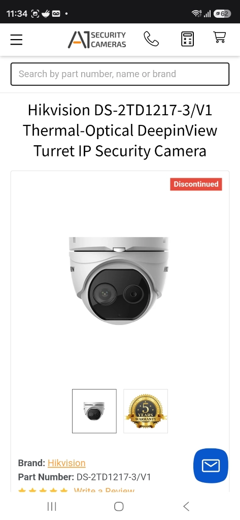 열화상 카메라 CCTV, Hikvision DS-2TD1217-3/V1 이미지
