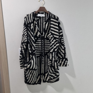 GERARD DAREL] 기하학 패턴 노칼라 니트 자켓 가디건 (블랙계열 / M) 이미지