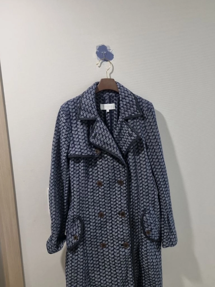 [에스카다 스포츠 / ESCADA SPORT] 레더 파이핑 트렌치코트 (미디엄 블루 / 34) 이미지