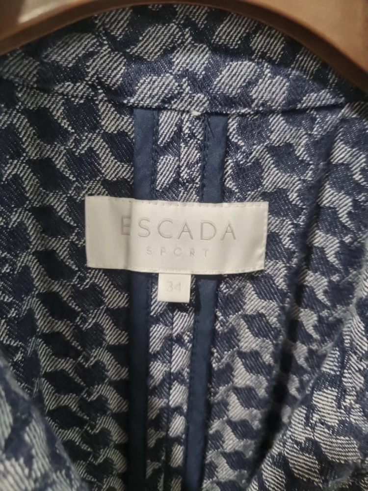 [에스카다 스포츠 / ESCADA SPORT] 레더 파이핑 트렌치코트 (미디엄 블루 / 34) 이미지