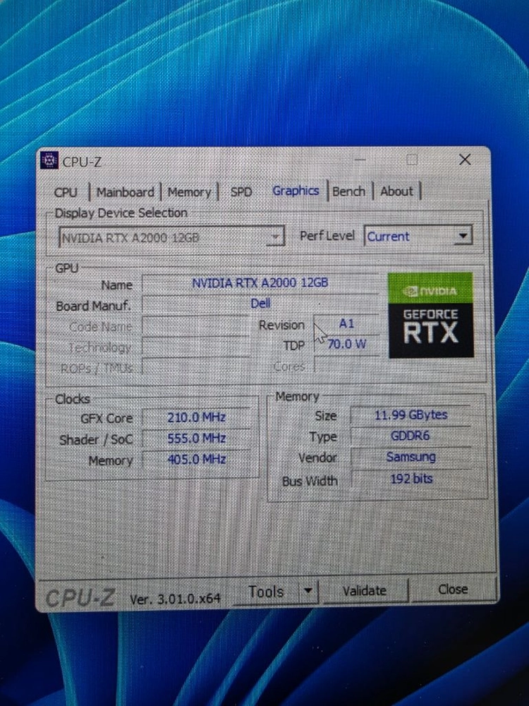 RTX A2000 12gb 그래픽카드 이미지