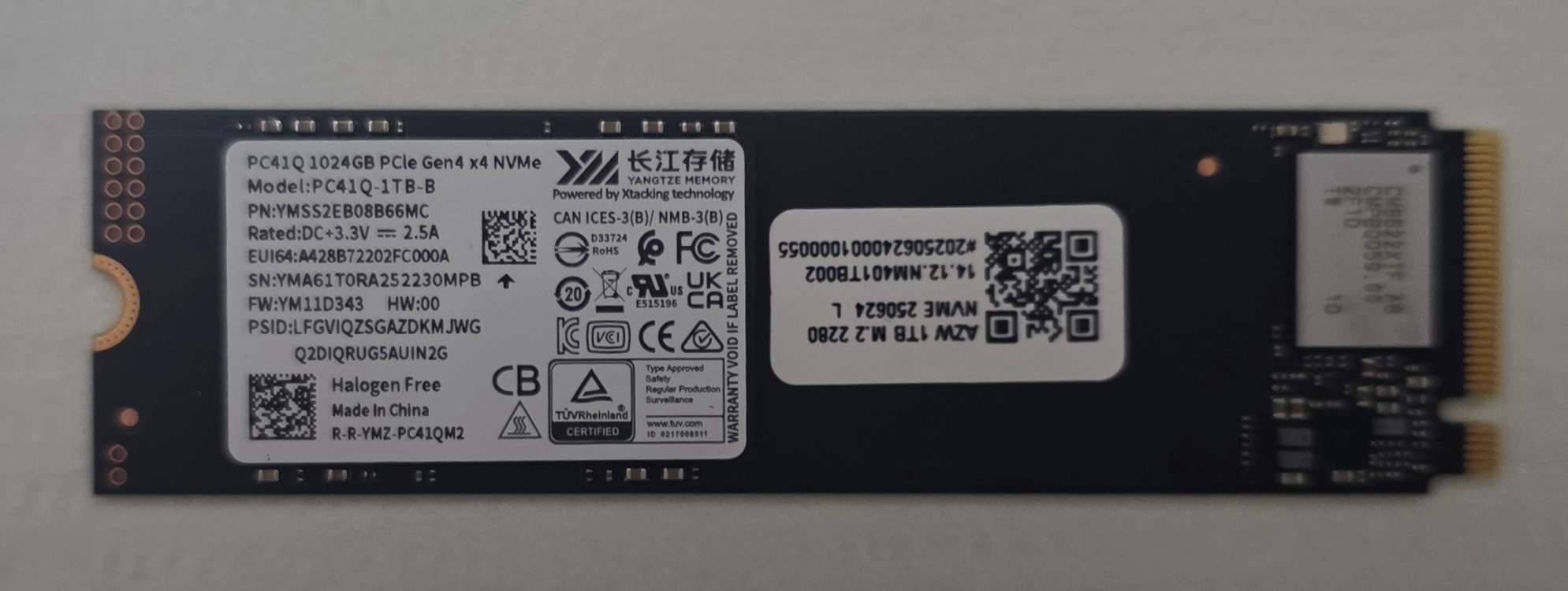 SSD M.2 2280 NVMe 4.0 1TB (사용시간 60시간) 팝니다. - 안심되는 중고거래