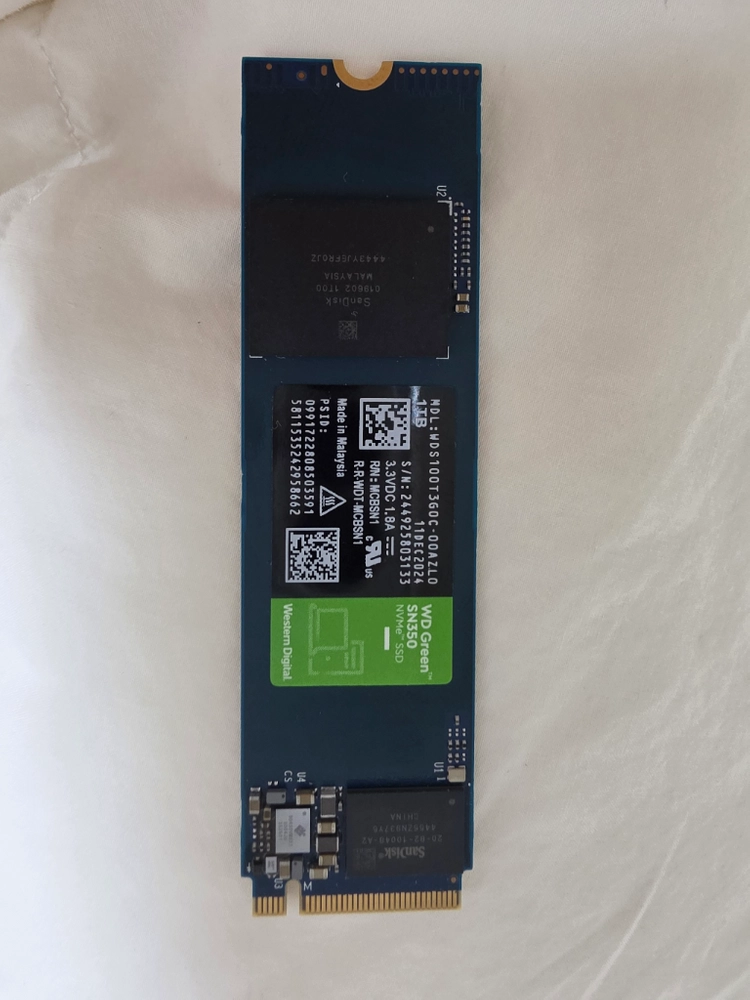 M.2 nvme SSD 1TB wd green sn350 99% - 안심되는 중고거래