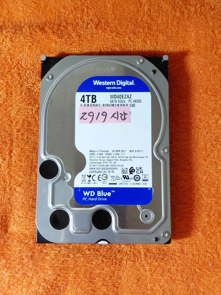 WD Blue HDD 4TB 5400/256M 2919시간 - 안심되는 중고거래
