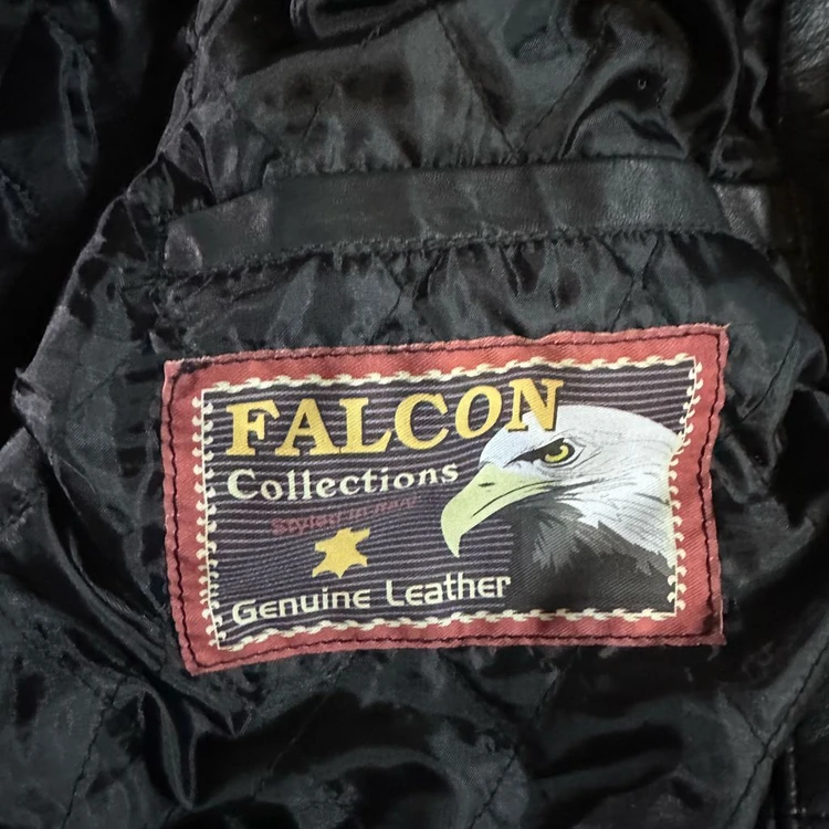 [빈티지/리얼레더] 팔콘(FALCON) 리얼 가죽 집업 자켓 블랙 M (Genuine Leather) 이미지