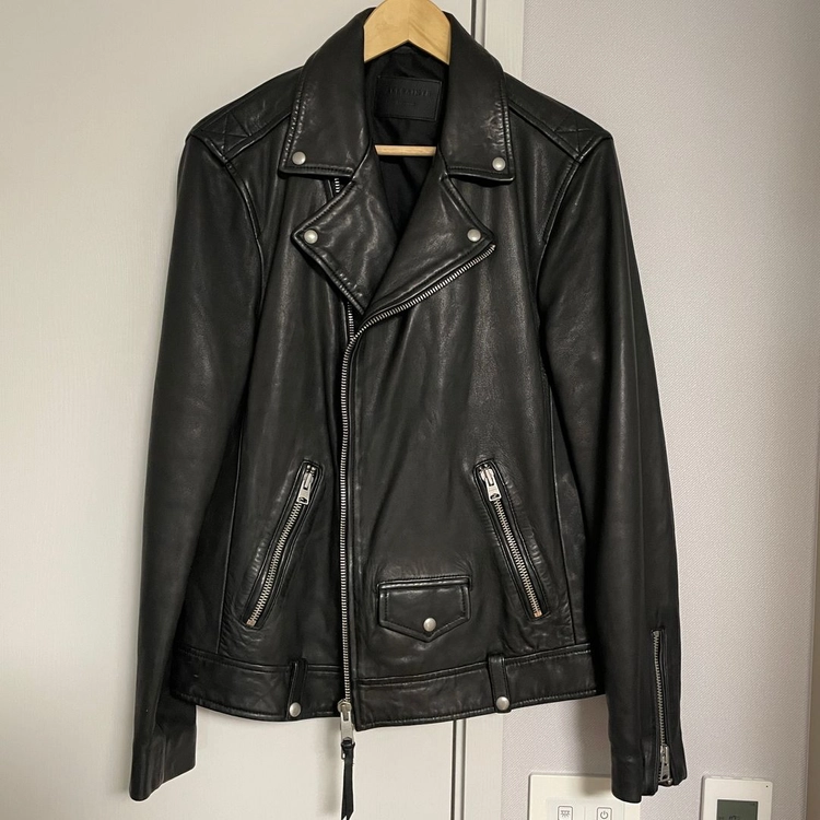 올세인츠 밀로 바이커 가죽 자켓 블랙 M 사이즈 마일로 레더 자켓 Allsaints Milo 이미지