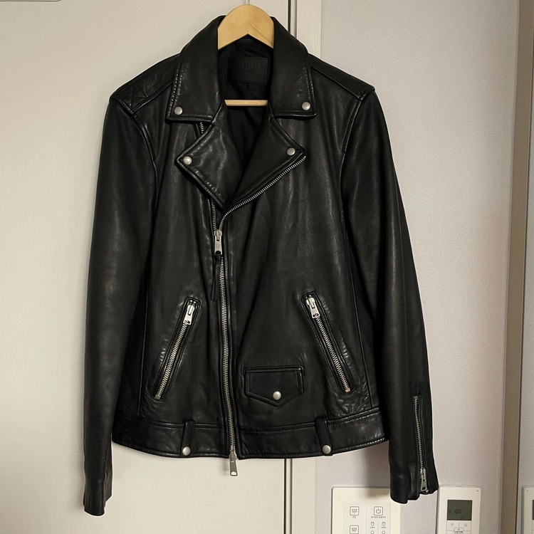 올세인츠 밀로 바이커 가죽 자켓 블랙 M 사이즈 마일로 레더 자켓 Allsaints Milo 이미지