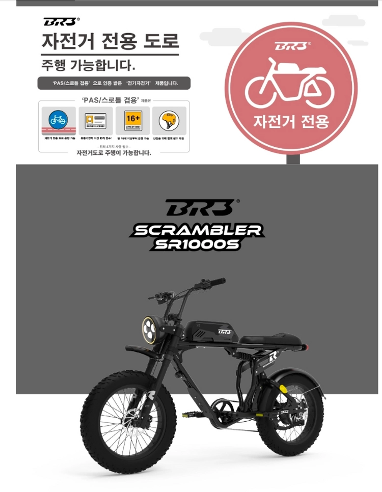 BR3 스크램블러 1000S 전기자전거 판매합니다 이미지
