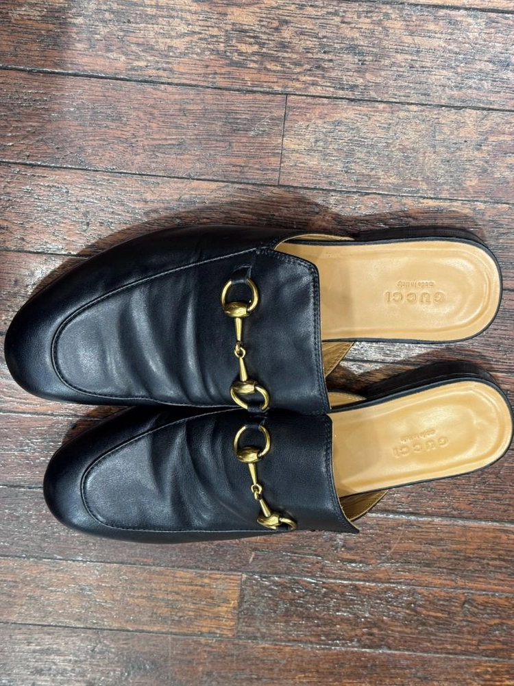 구찌 프린스타운 뮬 블랙 레더 이미지