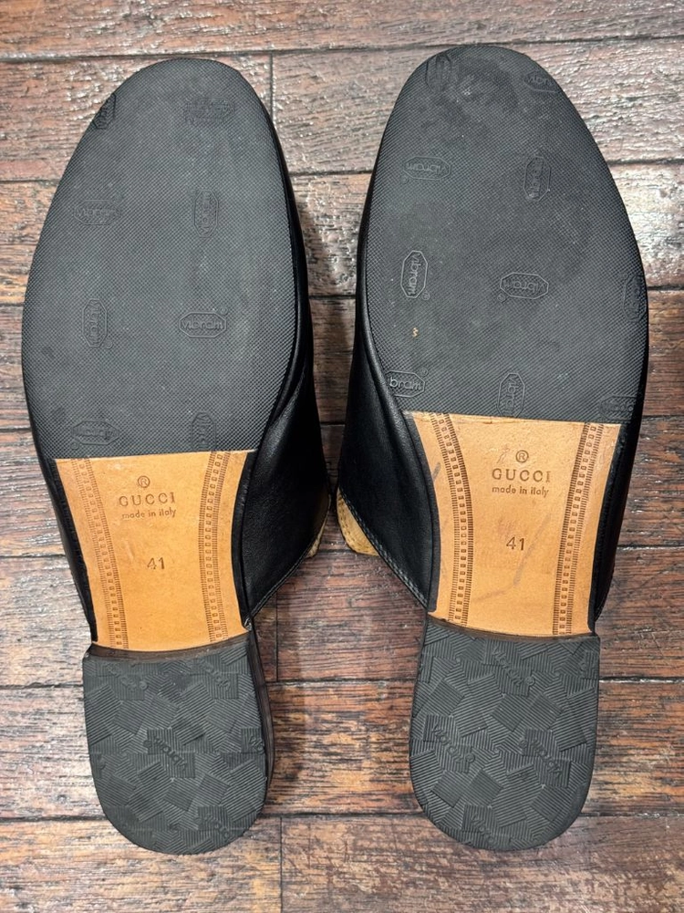 구찌 프린스타운 뮬 블랙 레더 이미지