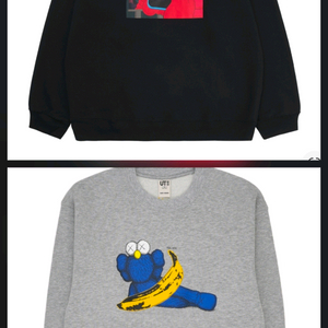 유니클로 KAWS 콜라보 맨투맨 블랙 xl 이미지