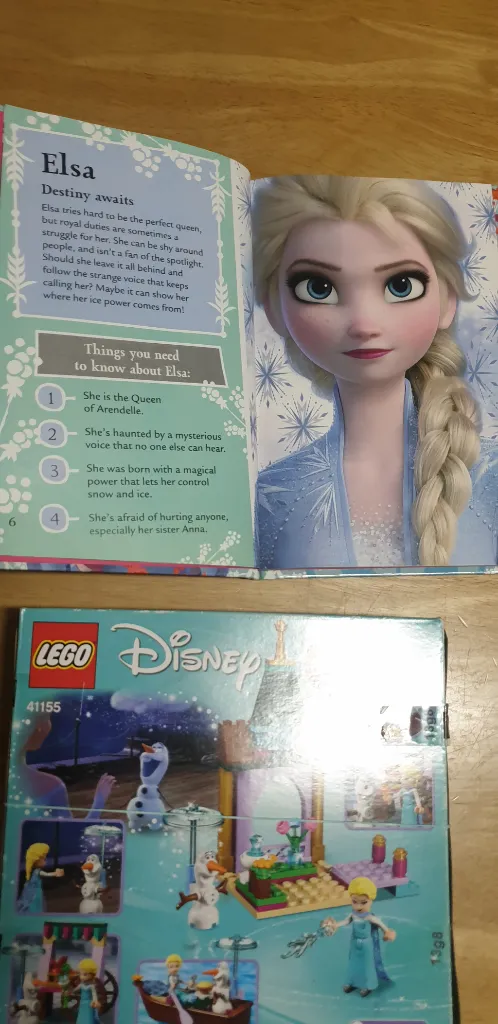 중고 레고 디즈니 겨울왕국 엘사 올라프 41155 + FROZEN 영어원서 2권 이미지