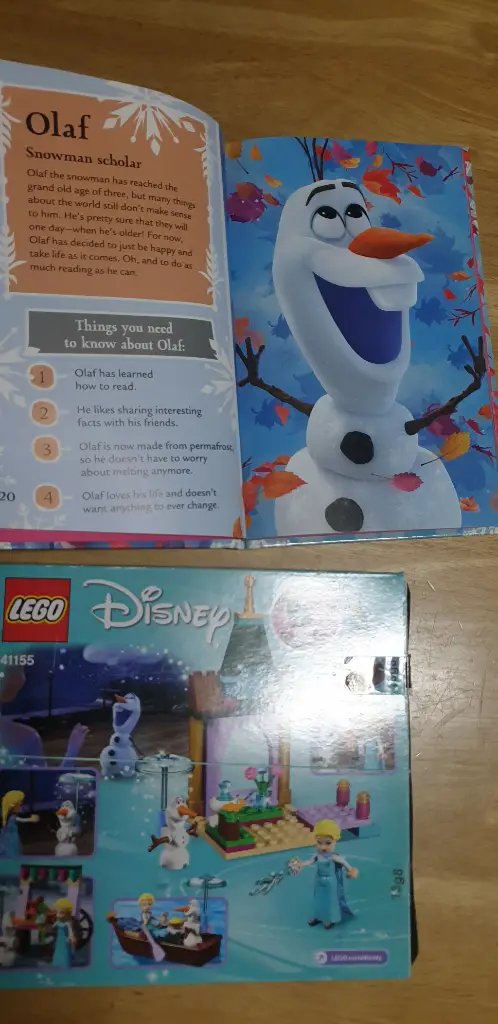 중고 레고 디즈니 겨울왕국 엘사 올라프 41155 + FROZEN 영어원서 2권 이미지