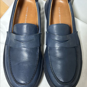 Tommy Hilfiger 포르투갈산 네이비 블루 페니 로퍼 캐주얼 가죽 구두 이미지