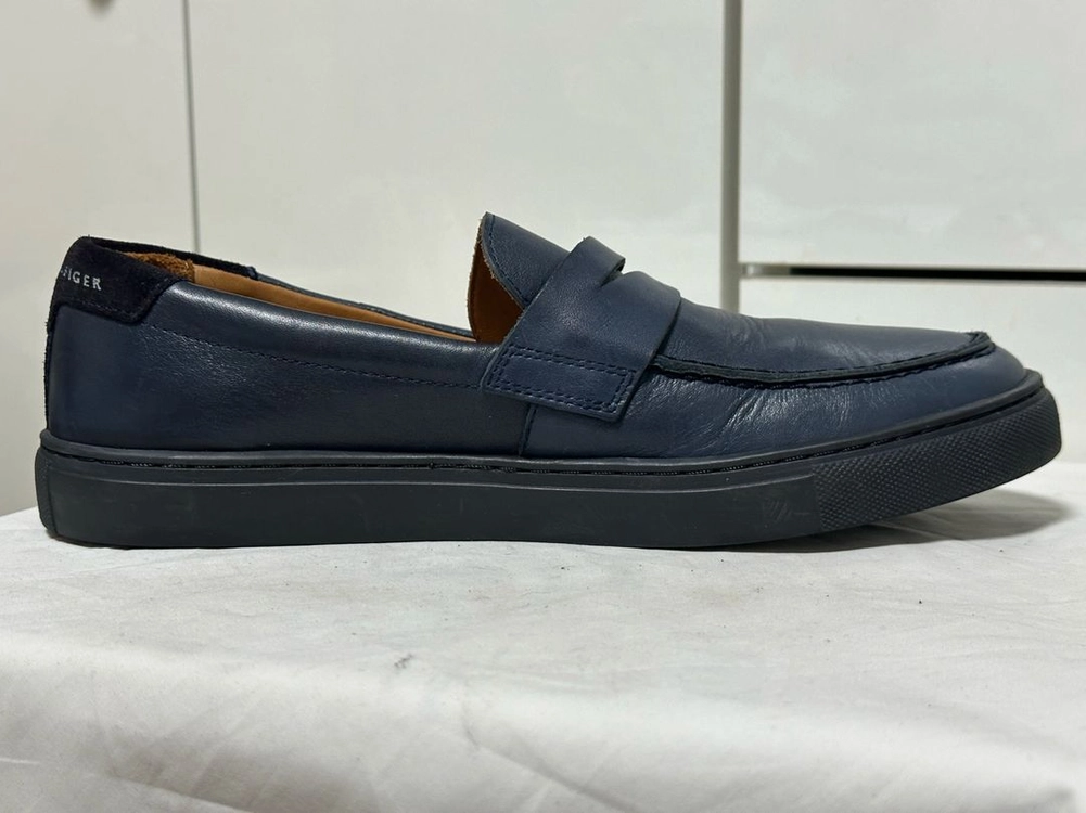 Tommy Hilfiger 포르투갈산 네이비 블루 페니 로퍼 캐주얼 가죽 구두 이미지