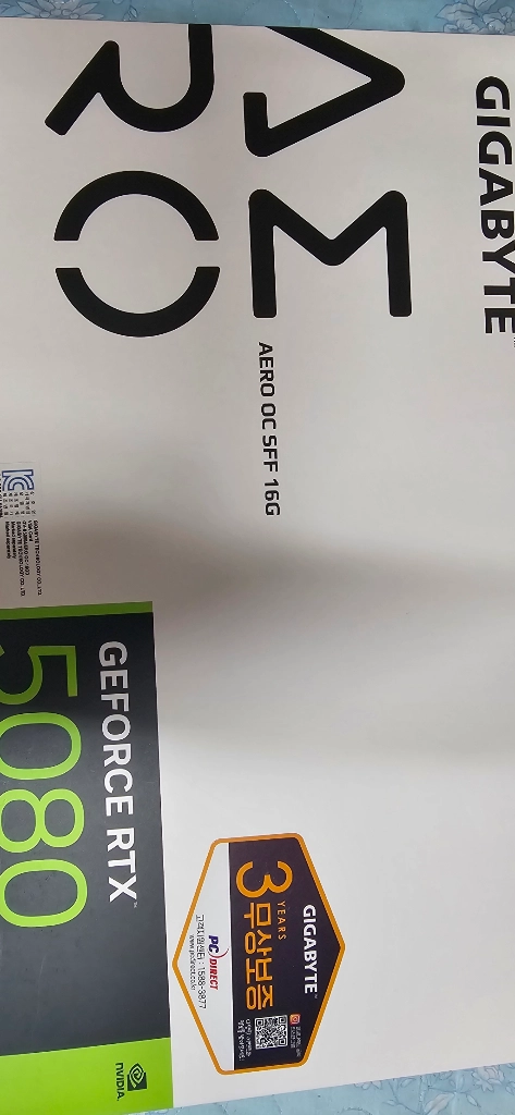GIGABYTE 지포스 RTX 5080 AERO OC SFF D7 16GB 피씨디렉트 - 안심되는 중고거래
