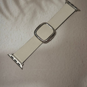 애플워치 정품 가죽 모던 버클 스트랩 41mm 초크 화이트 S 이미지