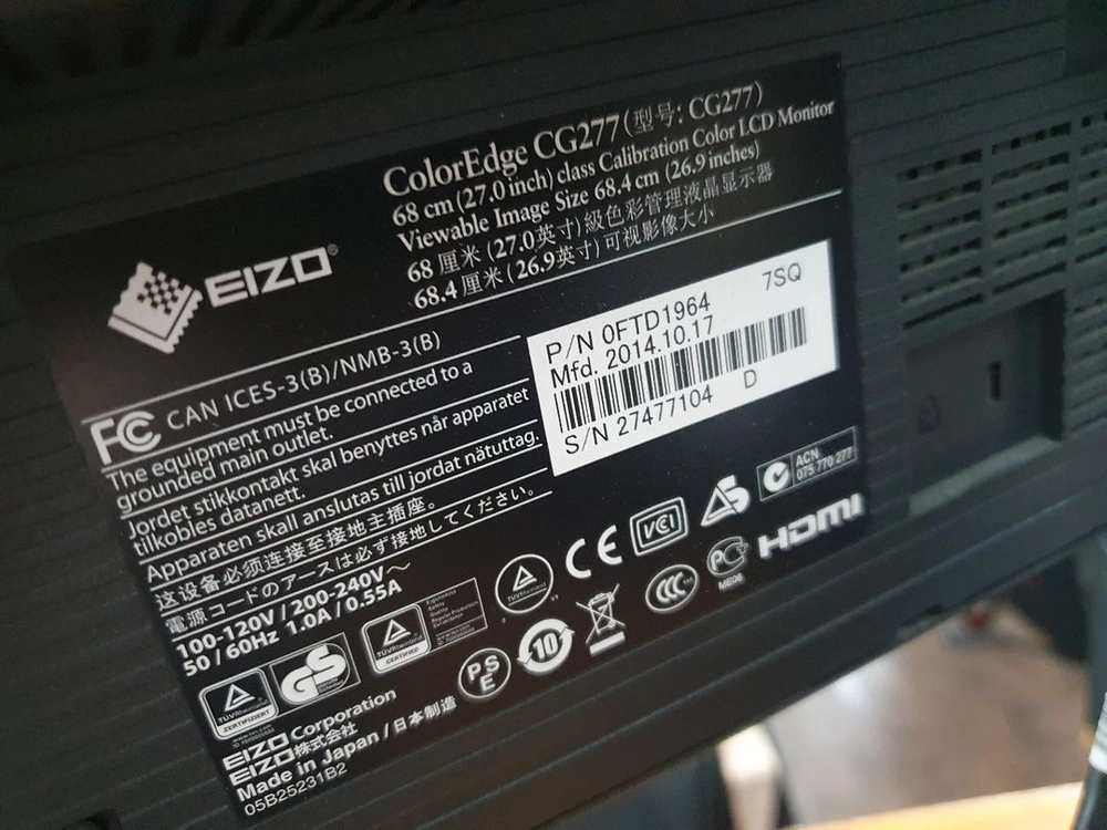 전문가용 모니터 에이조 모니터 EIZO ColorEdge CG277 27인치 캘리브레이션 모니터 이미지