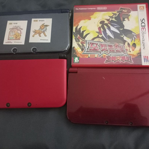 닌텐도 new 3ds xl 레드,블루 3ds xl레드 오메가루비 풀팩 이미지