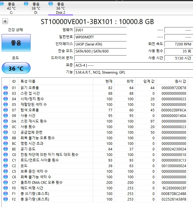 시게이트 스카이호크 10TB HDD 이미지