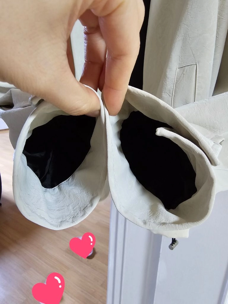 베이지 레더 자켓ㆍ 이미지