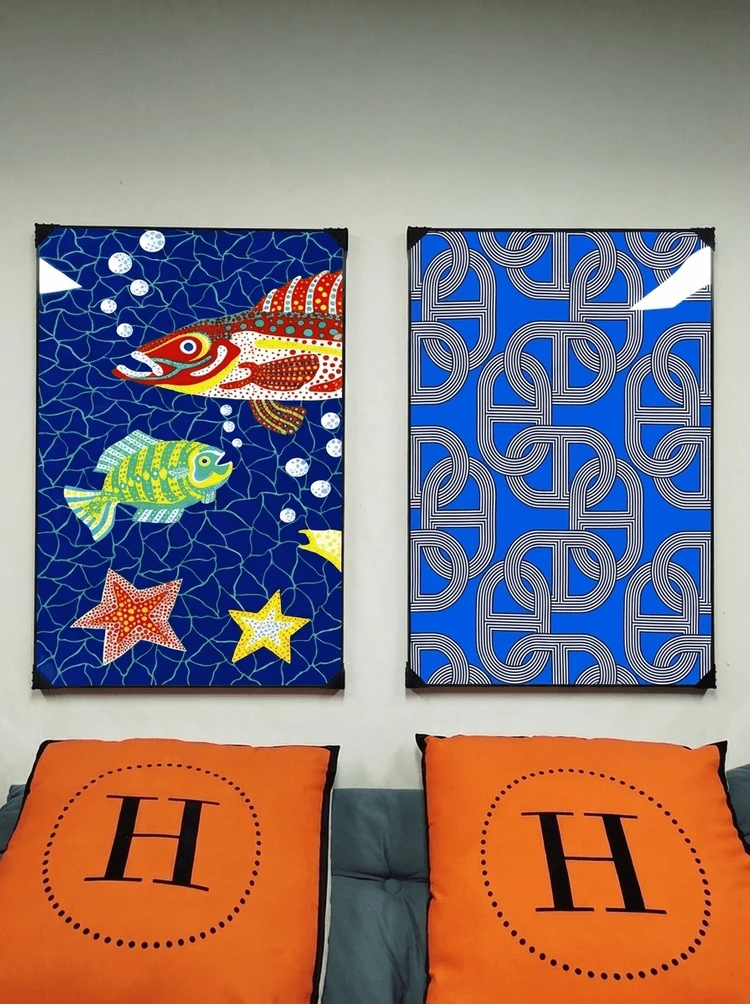 쿠사마야요이 동화 그림 액자 팝아트 인테리어소품 물고기그림 물고기액자 대형그림액자 거실인테리어 아트포스터 이미지