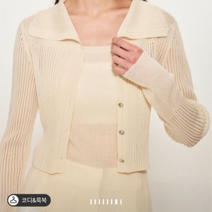 타임 와이드 칼라 리브드 크롭 니트 가디건 아이보리 66 랑방 마인 더캐시미어 시스템 오브제 sjsj 이미지