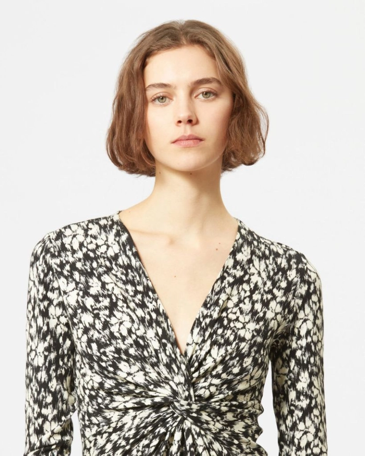 이자벨 마랑 에뚜왈 ISABEL MARANT TOILE 라니아 플로럴 프린트 미디 원피스 블랙 화이트 36 이미지