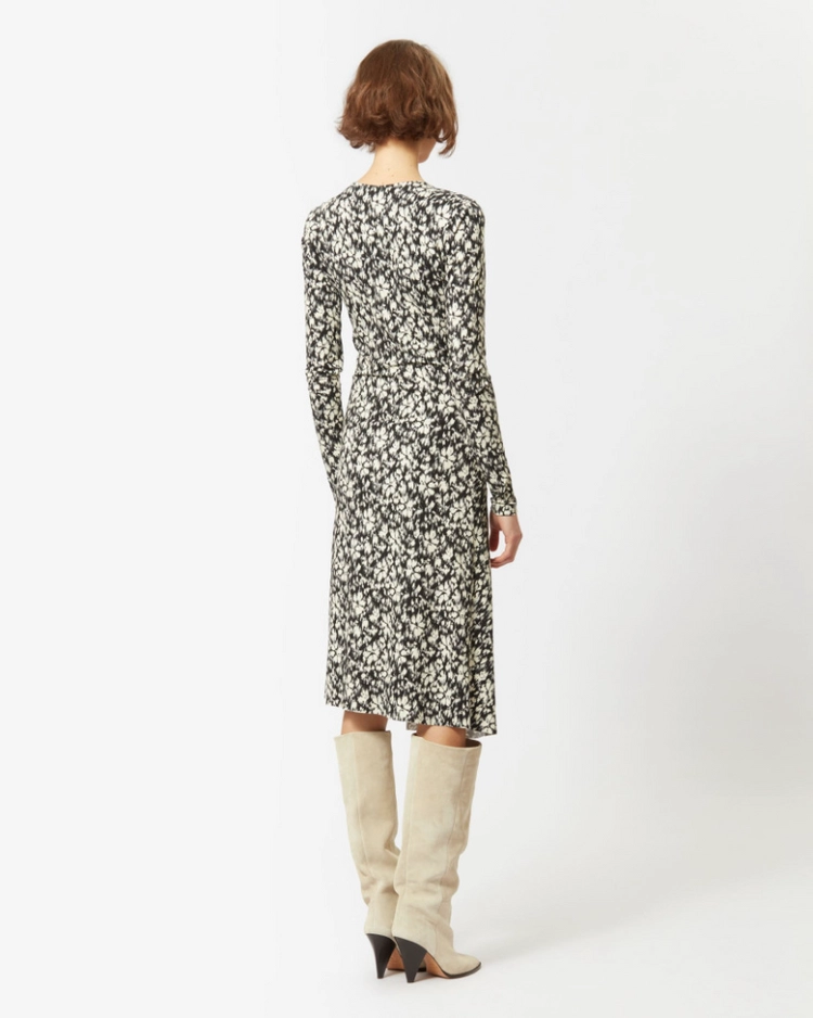 이자벨 마랑 에뚜왈 ISABEL MARANT TOILE 라니아 플로럴 프린트 미디 원피스 블랙 화이트 36 이미지