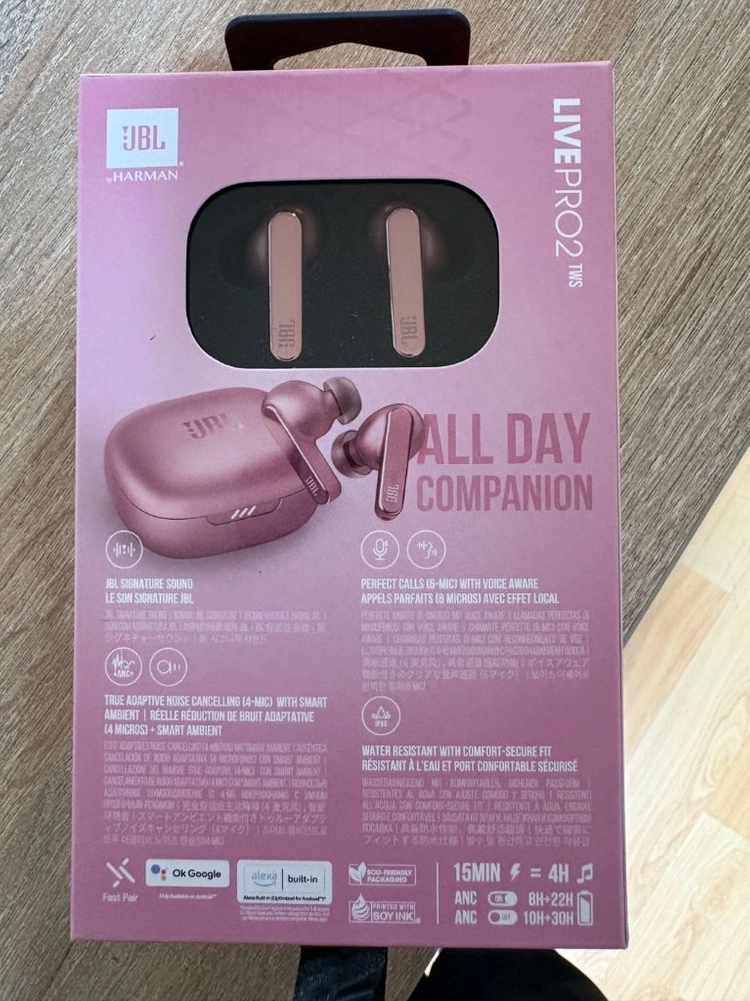 JBL Live PRO 2 핑크 이어폰 이미지