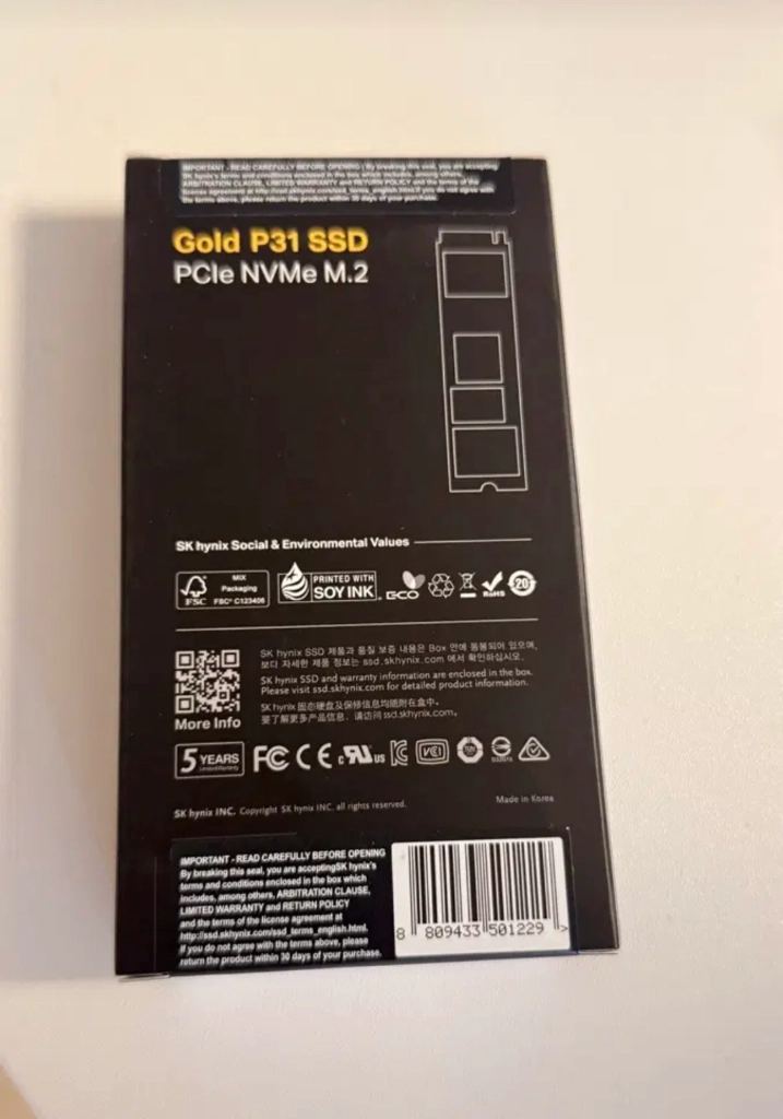 SK 하이닉스P31 SSD 1 테라 이미지