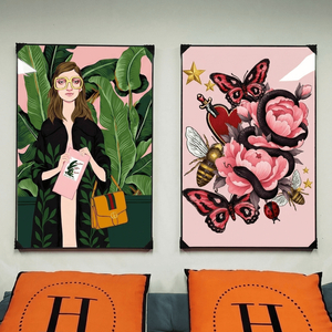 꽃 꽃그림 나비 그림 액자 팝아트 인테리어소품 꽃액자 대형그림액자 거실인테리어 아트포스터 캔버스액자 팝아트액자 이미지