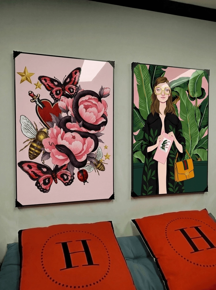 꽃 꽃그림 나비 그림 액자 팝아트 인테리어소품 꽃액자 대형그림액자 거실인테리어 아트포스터 캔버스액자 팝아트액자 이미지