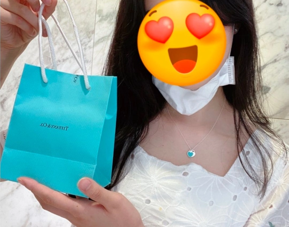 티파니앤코 미니 더블하트 민트 목걸이 이미지