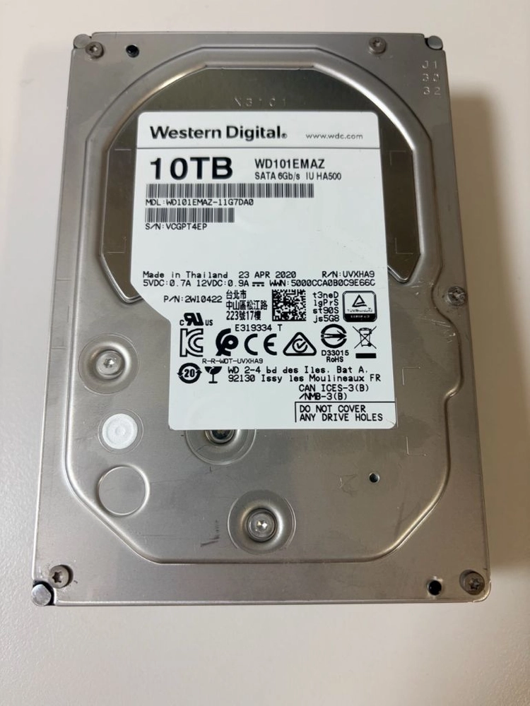 Western Digital 10TB HDD 이미지