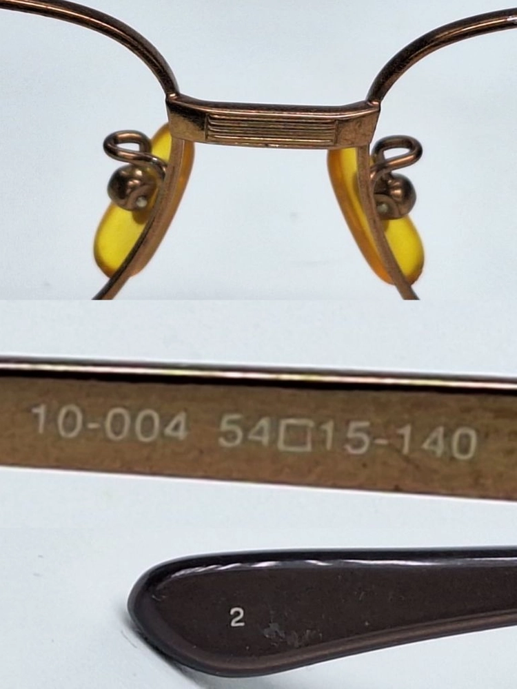 10-004 안경테 54mm 브라운 슬림 스퀘어 긱시크 일본 빈티지 데드스톡 아메카지 Y2K 복고 앤틱 레트로 수입 이미지