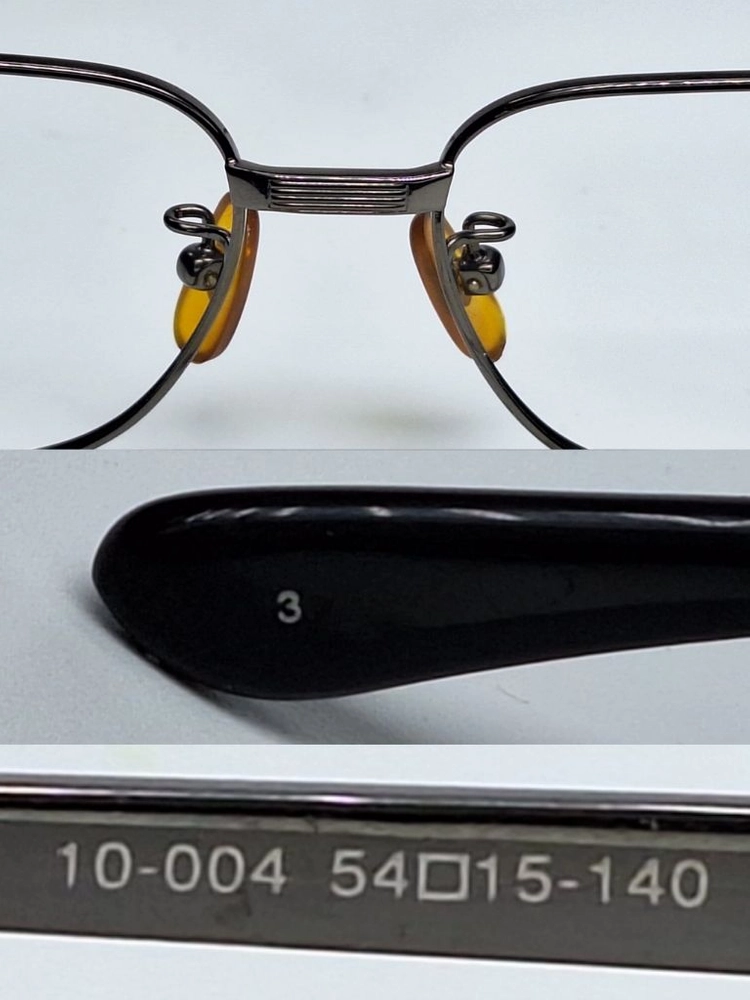 10-004 안경테 54mm 건메탈 슬림 스퀘어 긱시크 일본 빈티지 데드스톡 아메카지 Y2K 복고 앤틱 레트로 수입 이미지
