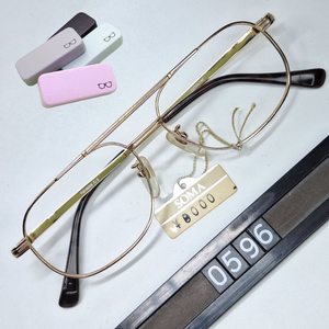 TW-6006 안경테 52mm 골드 슬림 투브릿지 긱시크 일본 빈티지 데드스톡 아메카지 레트로 Y2K 수입 패션 이미지