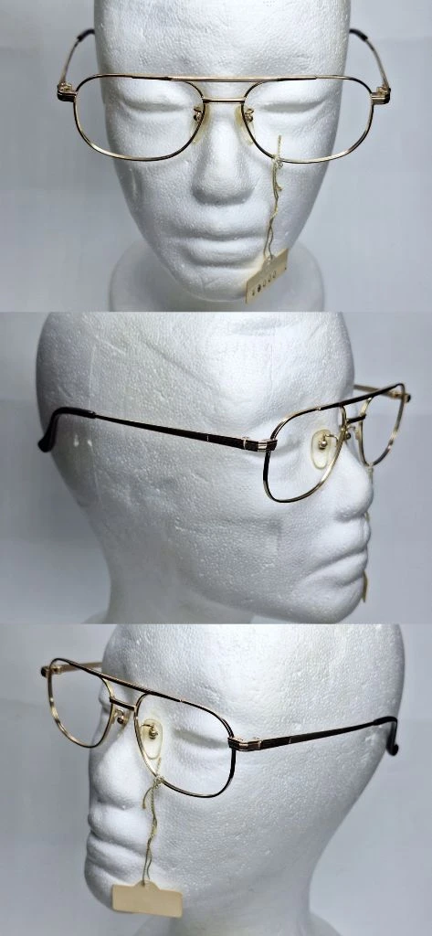 TW-6006 안경테 52mm 골드 슬림 투브릿지 긱시크 일본 빈티지 데드스톡 아메카지 레트로 Y2K 수입 패션 이미지